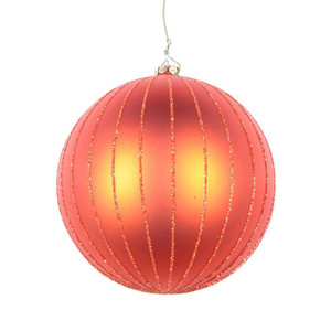 Vickerman MT211518D 4" Brn Orange Matte Glitter Ball 4/bag