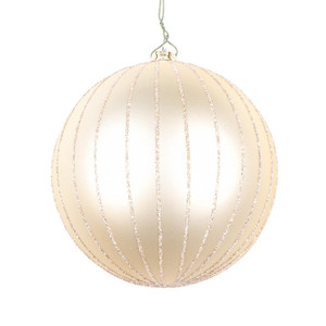 Vickerman MT211538D 4" Champagne Matte Glitter Ball Orn 4/bg