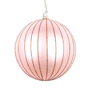 Vickerman MT211558D 4" Rose Gold Matte Glitter Ball Orn 4/bg