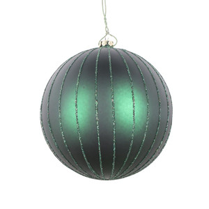 Vickerman MT211574D 4" Midnt Green Matte Glitter Ball 4/bag