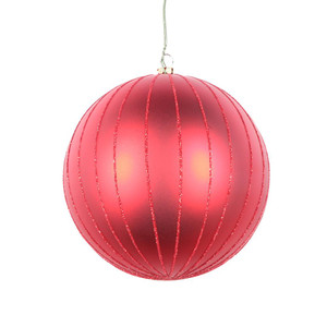 Vickerman MT211703D 5" Red Matte Glitter Ball Ornament 4/bag