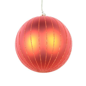 Vickerman MT211718D - 5 inch Burnished Orange Glitter Ball Christmas Ornament - 4 Pack