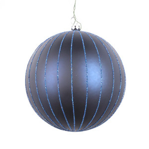 Vickerman MT211731D - 5 inch Midnight Blue Glitter Ball Christmas Ornament - 4 Pack