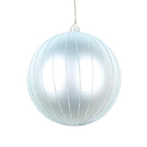 Vickerman MT211740D - 5 inch Frosty Mint Glitter Ball Christmas Ornament - 4 Pack
