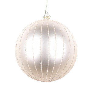 Vickerman MT211743D - 5 inch Oat Glitter Ball Christmas Ornament - 4 Pack