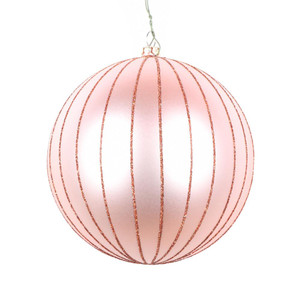 Vickerman MT211758D 5" Rose Gold Matte Glitter Ball Orn 4/bg