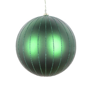 Vickerman MT211924D - 6 inch Emerald Glitter Ball Christmas Ornament - 2 Pack