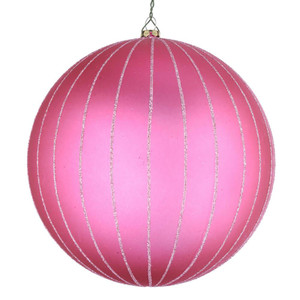 Vickerman MT211945D 6" Mauve Matte Glitter Ball Orn 2/bag