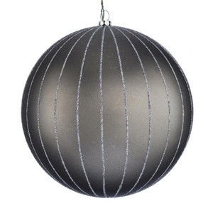 Vickerman MT211987D - 6 inch Pewter Glitter Ball Christmas Ornament - 2 Pack
