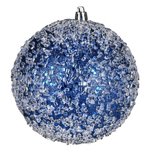 Vickerman N190431D 8" Midnight Blue Glitter Hail Ball