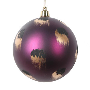 Vickerman MT220726 - 4 inch Plum Matte Ball Christmas Ornament - 4 Pack