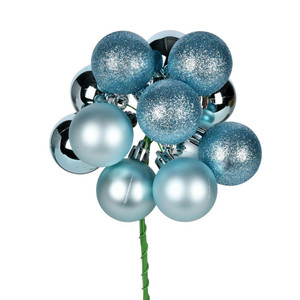 Vickerman N192532 12" Baby Blue Ball Ornament Pick 4/Bg