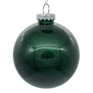 Vickerman N211074 4" Midnt Green Glitter Clear Ball 6/bag