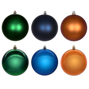Vickerman N220158 - 2.4 inch Midnight Blue, Midnight Green & Copper Ball Christmas Ornament Set - 18 Pack