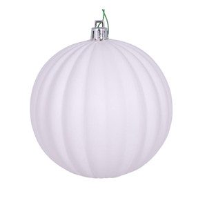 Vickerman N222211DMV - 4 inch White Matte Ball Outdoor Christmas Ornament - 6 Pack