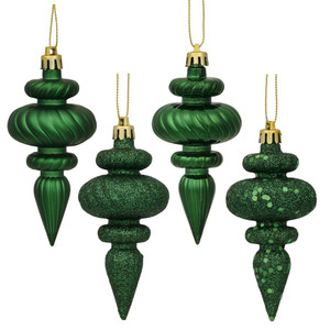 Vickerman N500024 4" Emerald Finial 4 Finish Asst 8/Bx