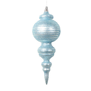 Vickerman MT224532 10" Matte Baby Blue Finial Ornament 2/b