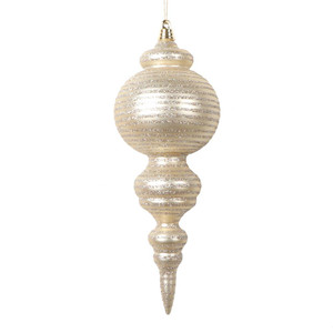 Vickerman MT224538 10" Matte Champagne Finial Ornament 2/b