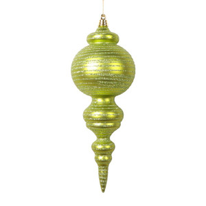  Vickerman MT224573 10" Matte Lime Finial Ornament 2/bag 