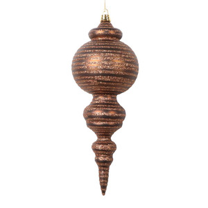  Vickerman MT224576 10" Matte Mocha Finial Ornament 2/bag 