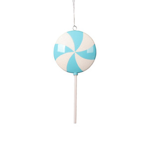 Vickerman MT226732 - 9 inch Baby Blue Lollipop Christmas Ornament - 6 Pack