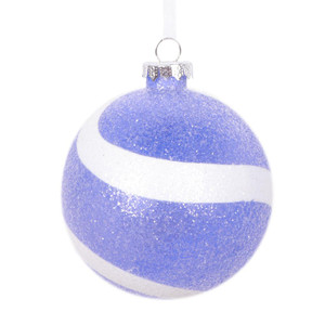 Vickerman MT228566 4" Purple/White Sugar Glitter Ball 4/Bag