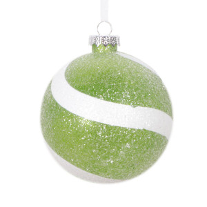 Vickerman MT228573 - 4 inch Lime Glitter Ball Christmas Ornament - 4 Pack