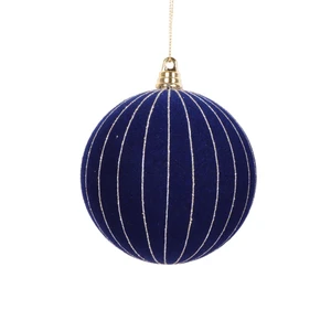 Vickerman MT229131 - 4 inch Midnight Blue Glitter Ball Christmas Ornament - 3 Pack