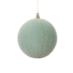Vickerman MT229242 - 4.7 inch Light Green Glitter Ball Christmas Ornament - 3 Pack