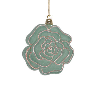 Vickerman MT229342 4" Light Green Flower Ornament 4/Bag