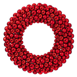 Vickerman N114603 - 36" Red Colored Ball Wreath