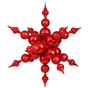  Vickerman N115203 39" Red Radical Snowflake Shiny/Glitter 