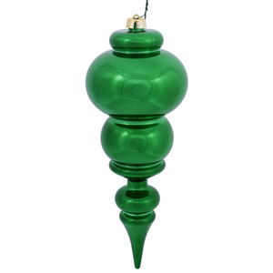 Vickerman N150604DSV 14" Green Shiny Finial UV Drilled