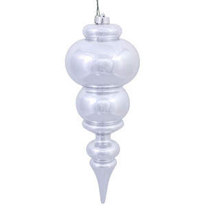 Vickerman N150607DSV 14" Silver Shiny Finial UV Drilled