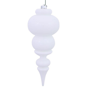  Vickerman N150611DSV 14" White Shiny Finial UV Drilled 