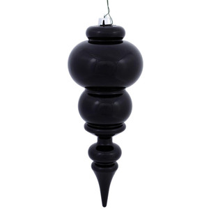  Vickerman N150617DSV 14" Black Shiny Finial UV Drilled 