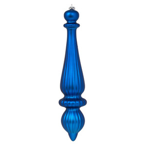 Vickerman N150802DMV - 14 inch Blue Matte Finial Outdoor Christmas Ornament - 2 Pack