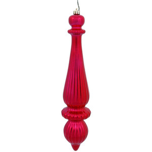 Vickerman N150803DMV - 14 inch Red Matte Finial Outdoor Christmas Ornament - 2 Pack