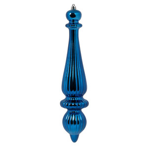 Vickerman N150831DSV 14" Midnt Blue Shiny Finial Drop UV 2/Bg