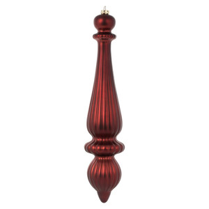 Vickerman N150865DMV - 14 inch Burgundy Matte Finial Outdoor Christmas Ornament - 2 Pack