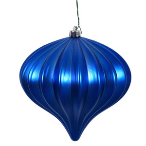 Vickerman N151202DMV - 5.7 inch Blue Matte Onion Outdoor Christmas Ornament - 3 Pack