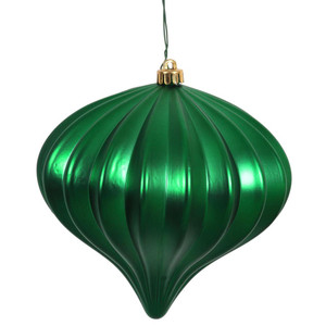 Vickerman N151204DMV - 5.7 inch Green Matte Onion Outdoor Christmas Ornament - 3 Pack