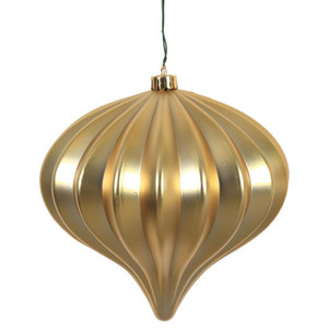 Vickerman N151208DMV - 5.7 inch Gold Matte Onion Outdoor Christmas Ornament - 3 Pack