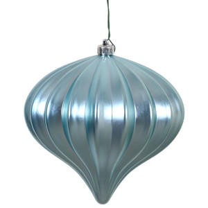 Vickerman N151232DMV - 5.7 inch Baby Blue Matte Onion Outdoor Christmas Ornament - 3 Pack