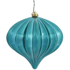 Vickerman N151242DSV 5.7" Teal Shiny Onion UV Drilled 3/Bag
