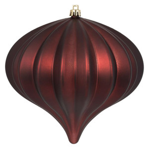 Vickerman N151265DMV - 5.7 inch Burgundy Matte Onion Outdoor Christmas Ornament - 3 Pack