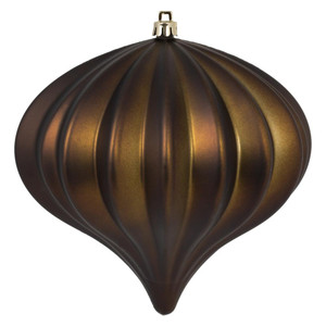 Vickerman N151275DMV - 5.7 inch Chocolate Matte Onion Outdoor Christmas Ornament - 3 Pack