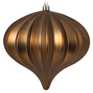 Vickerman N151276DMV - 5.7 inch Mocha Matte Onion Outdoor Christmas Ornament - 3 Pack