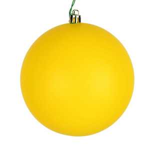 Vickerman N590778DMV - 2.75 inch Yellow Matte Ball Outdoor Christmas Ornament - 12 Pack