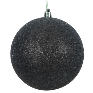 Vickerman N590817DG 3" Black Glitter Ball Drilled 12/Bag